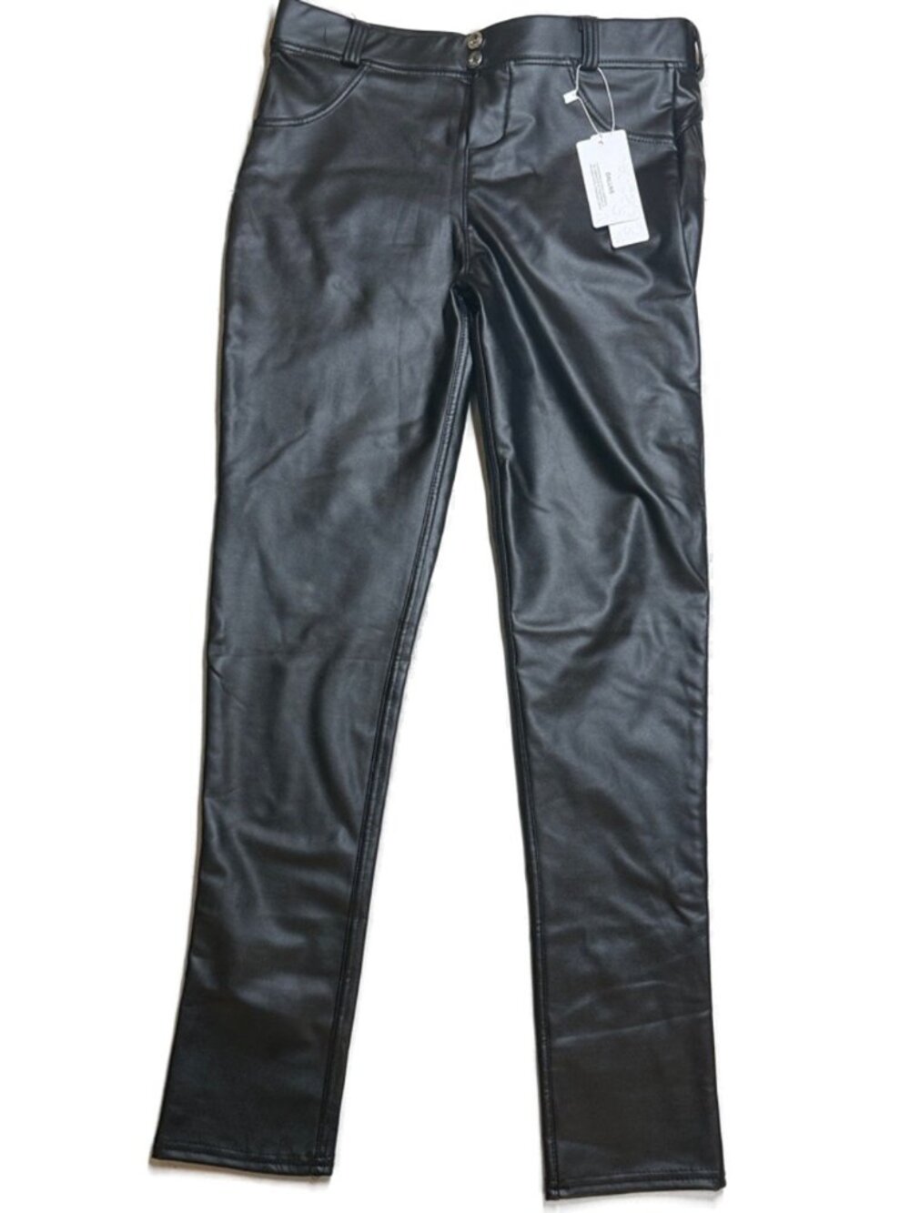 Faux Leather Skinny Pants - Black